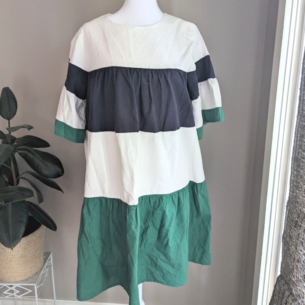 Joh. Apparel Color block Striped Dress Medium